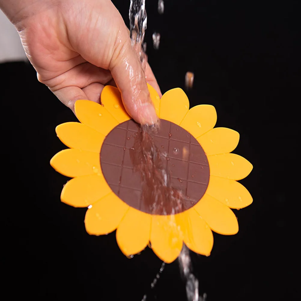 

2pcs Sunflower Shaped Heat Resistant Anti- For Home Office Decorative Table Mats Creative Coasters Household Cushions