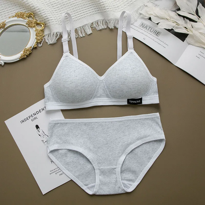 2 pz/set donne reggiseno senza cuciture mutandine Set Sexy Stretch reggiseno sportivo perizoma slip stile Panty Bralette Crop Top Intimates Lingerie