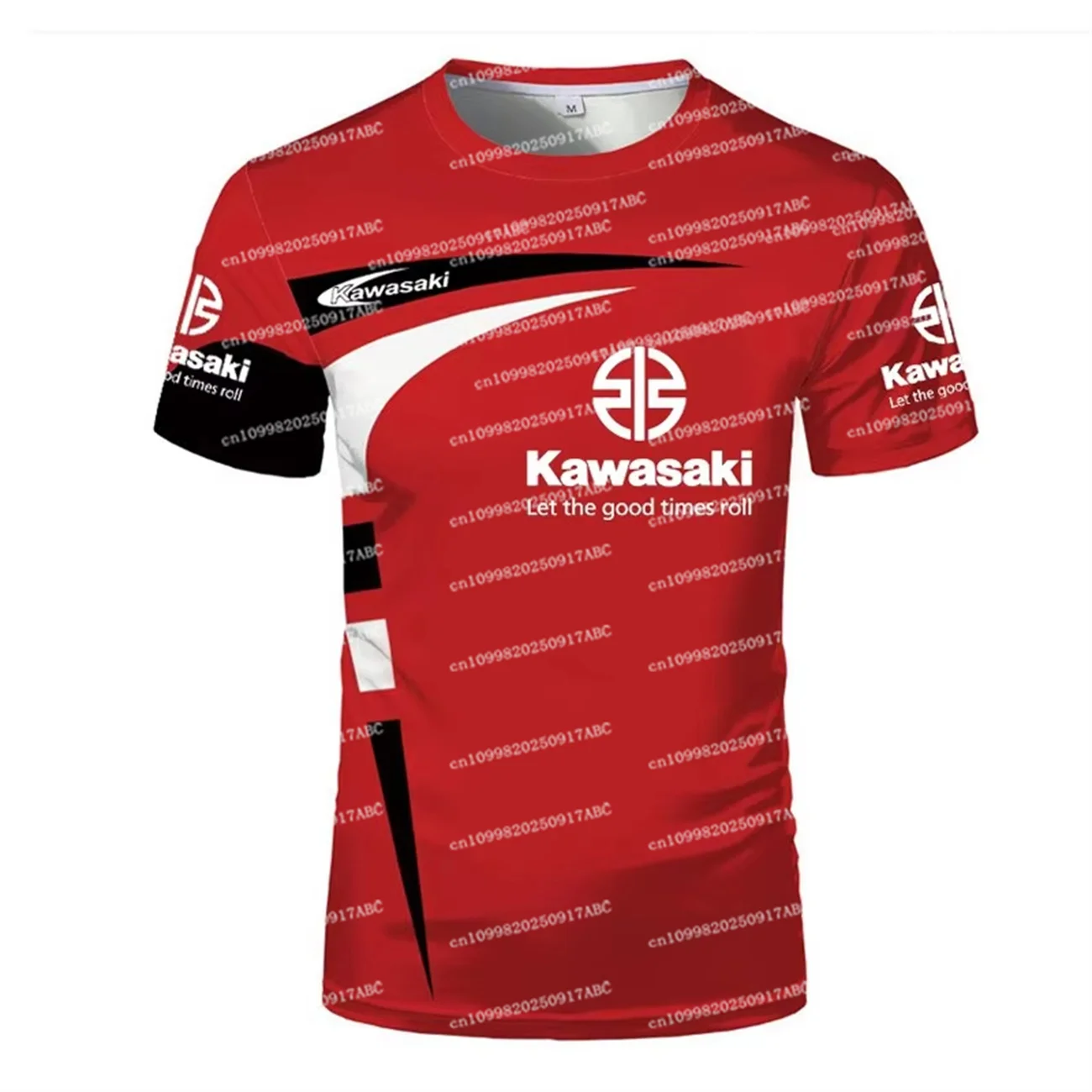

(Кавасаки) Летняя мужская футболка, топ, женская футболка с 3D-принтом Kawasaki Motorcycle Racing, быстросохнущая одежда, свободная спортивная одежда