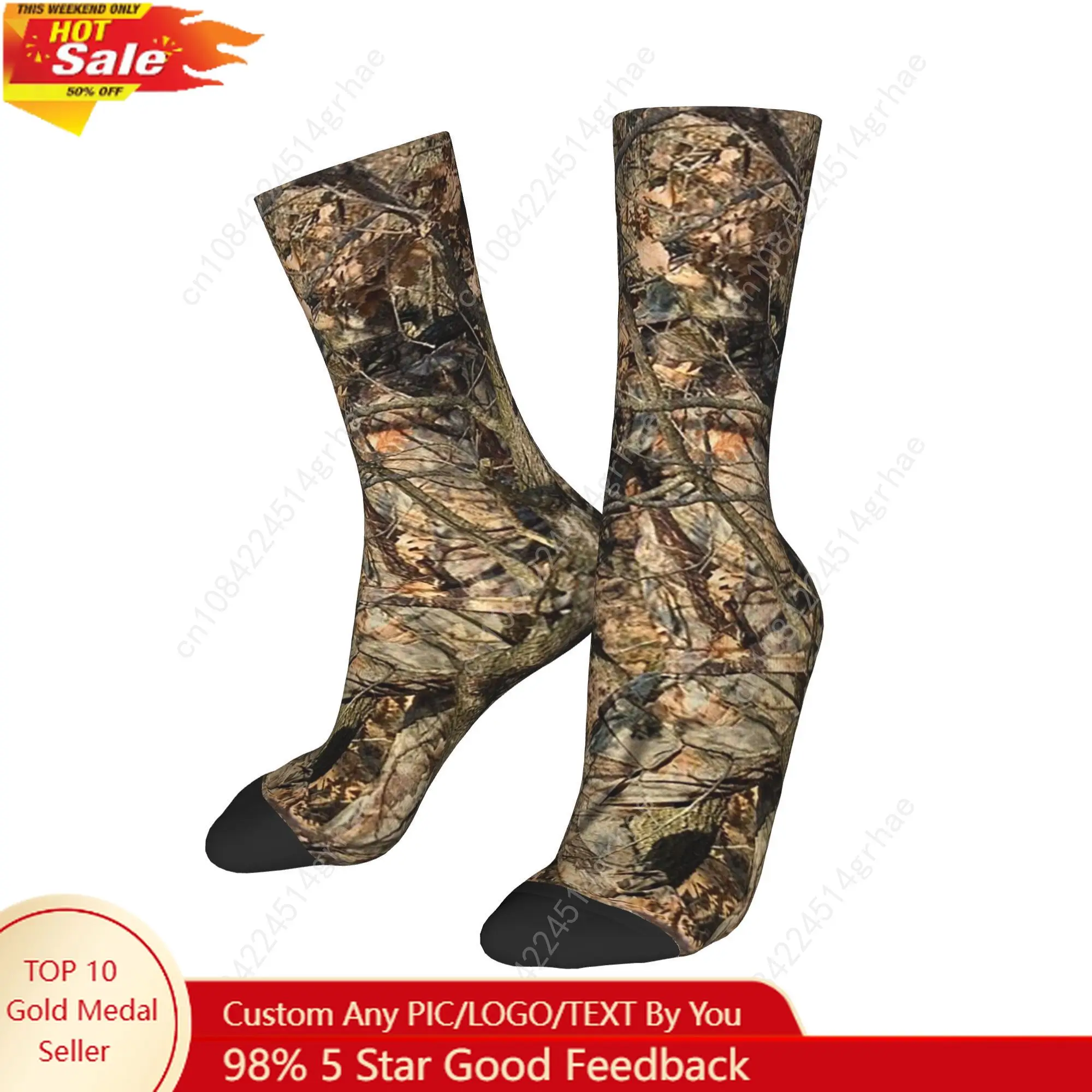 

Real Tree Camouflage Socks Harajuku Sweat Absorbing Stockings All Season Long Socks Accessories for Unisex Birthday Present