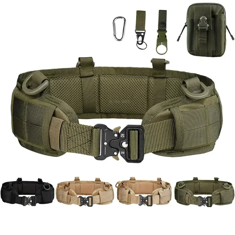 Tactical Padded Belt Airsoft Shooting Combat Molle Soft Belts Military Training Hunting Climbing Breathable Adjustbale Waistband