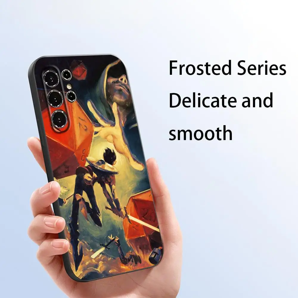 Dungeons Dragons dnd cool logo pattern ins Phone Case For Samsung Galaxy S26 S25 S24 S23 S22 S21 Plus Ultra Note20 Soft Black