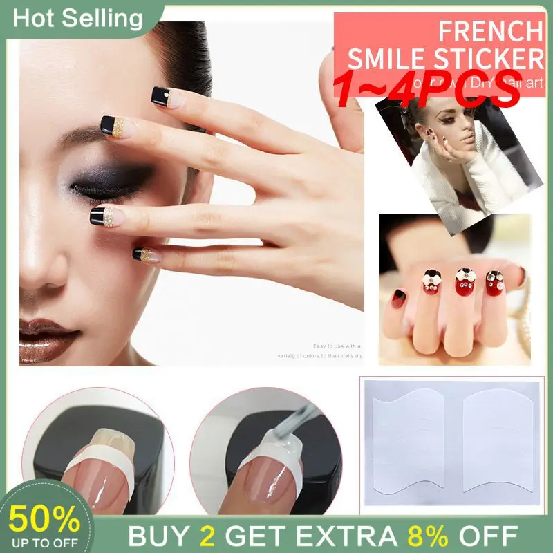 1~4PCS Nail Stickers Salon-quality Manicure Effortless Fashionable Nail Art Nail Wraps French Tip Nails Must-have