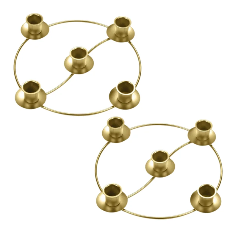 【RECOMMEND】Round Advent Wreath Candle Holders For 5 Candles- 2Pcs Set For Christmas And Advent Decorations