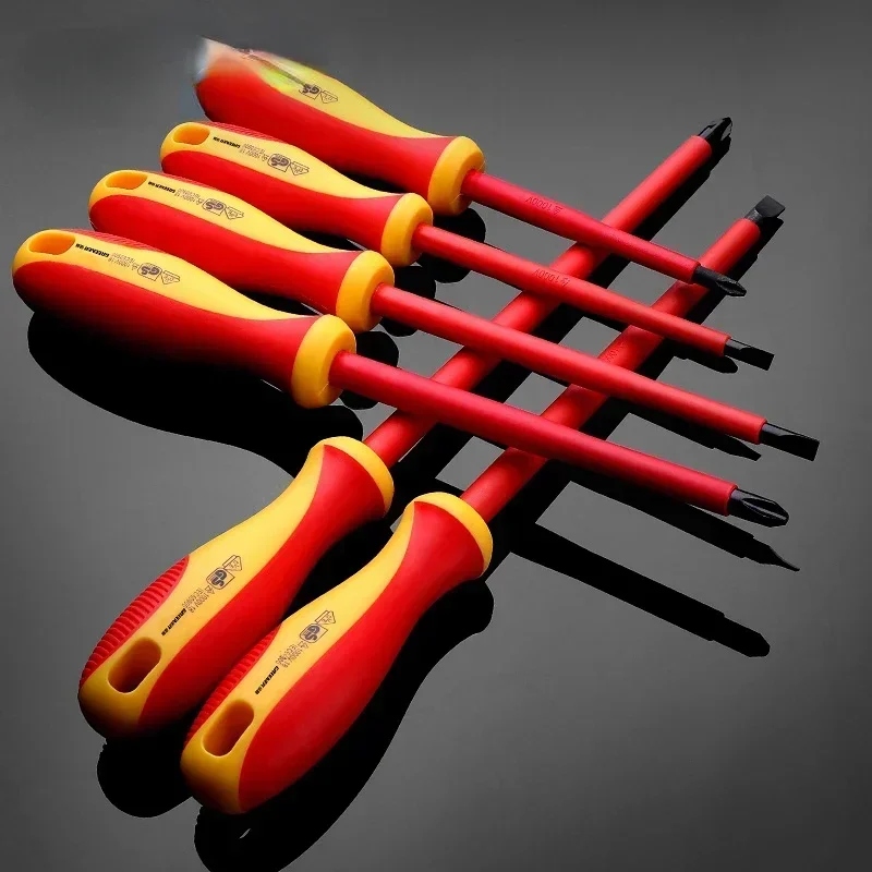 Profession TOOL VDE Insulated Electrician Screwdriver 1000V S2 Magnetic Electrical Screw Driver Wire Stripper Tool Bit Set Kit