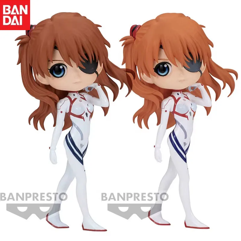 

In Stock Bandai Original Q Posket Anime EVA Asuka Langley Soryu Combats Action Figure Model Holiday Gifts