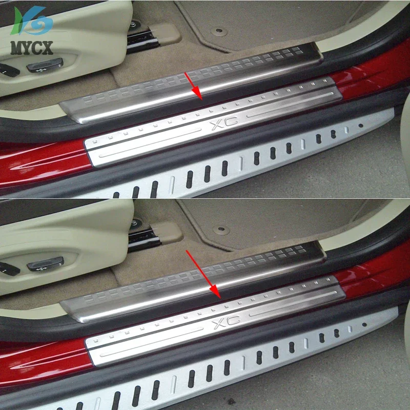 Door sill/scuff plate,304 stainless steel door sill, exterior, total 4pcs brand product, 2009-2015 FOR VOLVO XC60 Car styling