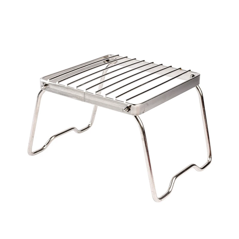 Barbecue Cooking Rack Foldable Baking Tray BBQ Mini Stove Table Stainless Steel Outdoor Camping Picnic Charcoal Oven Portable