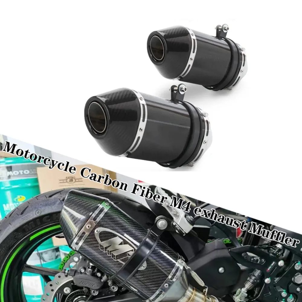 

Motorcycle Carbon Fiber M4 exhaust Muffler Pipe escape moto for DUKE 390 1290 Yamaha R1 MT07 MT-09 R6 R3 K6 K7 K9 K10 K11