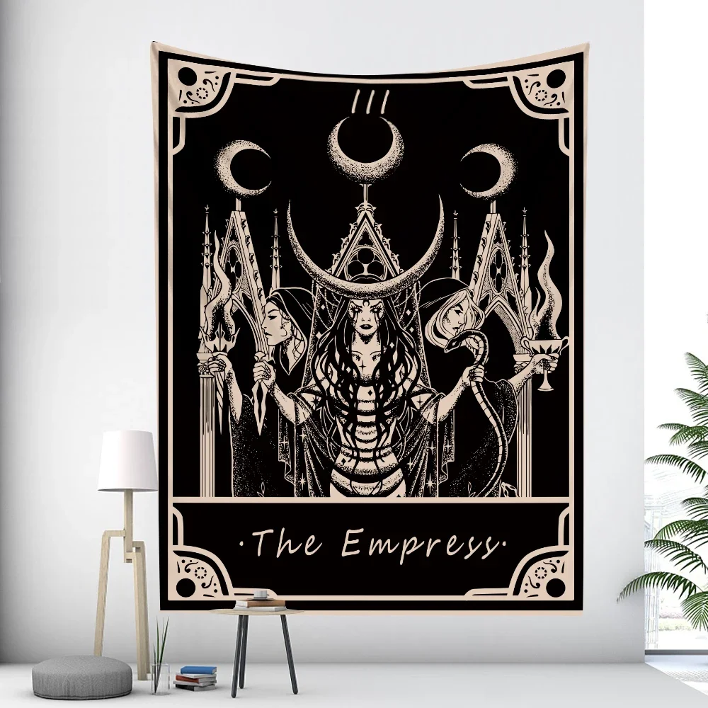 March goddess tarot card witchcraft home decoration tapestry hippie bohemian decoration psychedelic scene wall hanging yoga mat