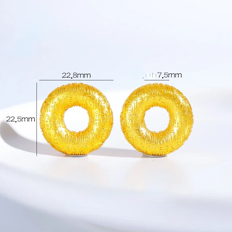 100% 18k Gold Color Pendant for Women Men Real Yellow Gold Color Concentric Safety Buckle Pendant Fashion Jewelry Gifts