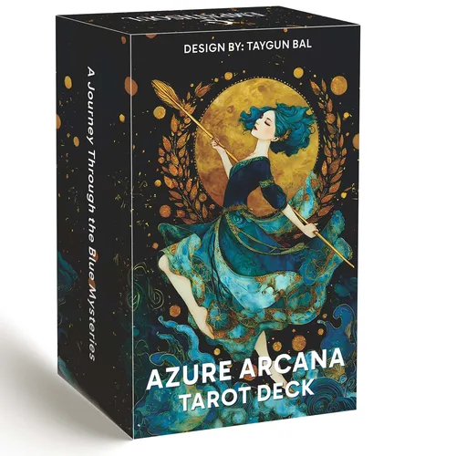 Baraja de Tarot Arcana Azure con guía, juego de 78 cartas de Tarot en inglés para principiantes, juego de cartas, herramienta de adivinación y meditación