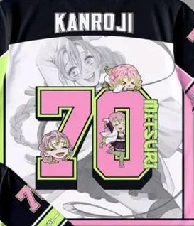Demon Slayer Mitsuri Kanroji Anime série numéro 70 maillot surdimensionné Kpop Baseball Hockey tenue T-shirt quotidien unisexe hauts t-shirts