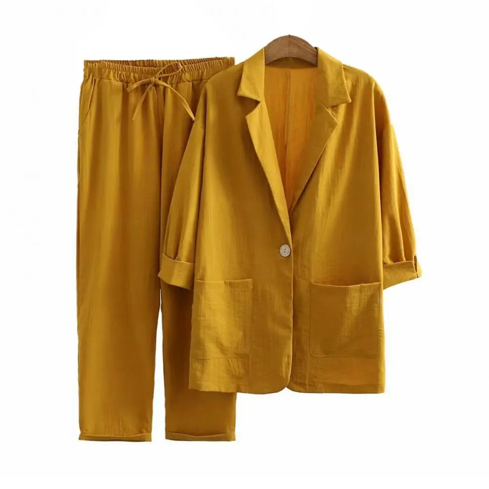 2024 Summer Thin Jacket Blazer Casual Pants Two Piece set Women Formal Blazer Shorts Suit Wide Leg Business Cardigan Shorts Suit