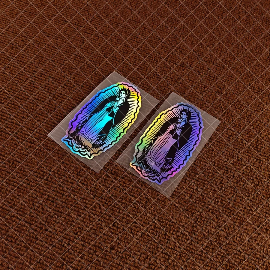 

1PC Trendy Holographic Religious Sticker, Eye - catching Spiritual Design for Vehicle & Gadget Customization
