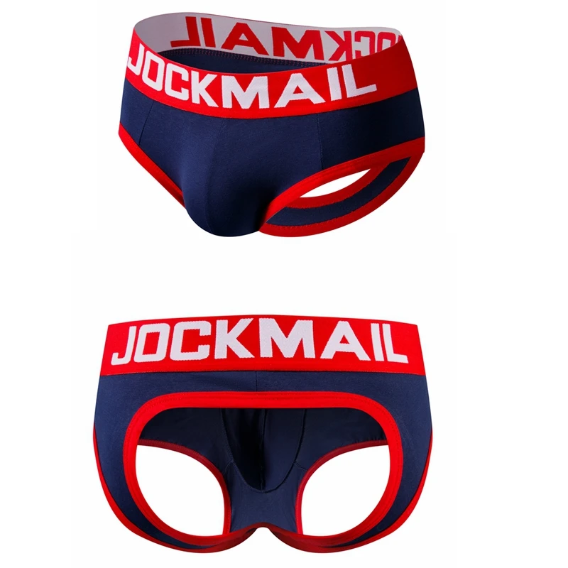 JOCKMAIL Brand Open Back Men Underwear Briefs Sexy Tanga Hombre Jockstrap Sissy Men Thong Cueca Gay Underwear Backless Buttocks