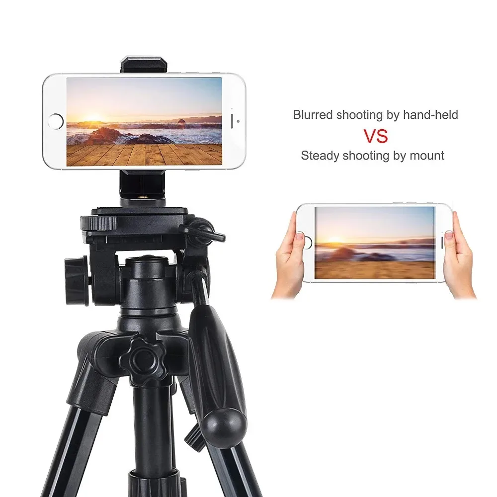 Tripod Mount Accessories Cell Phone Clip Holder Adapter Vertical 360 Stand with 1/4 Screw Hole Adjustable Clamp for Smart Phones