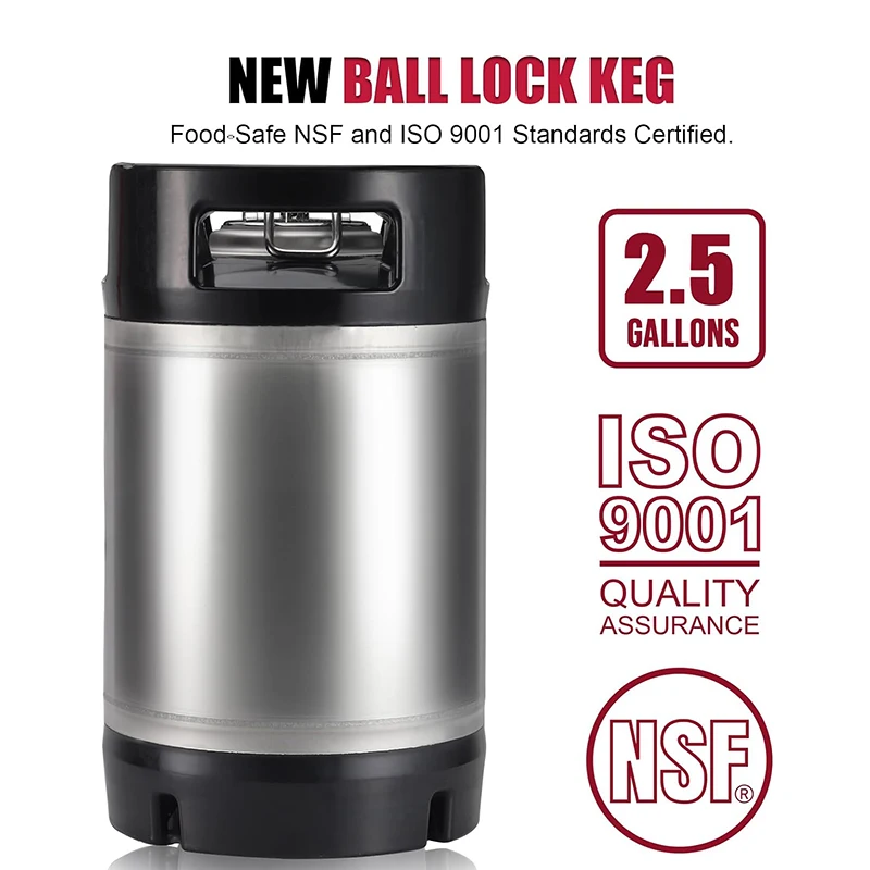 

Ball Lock Keg Cornelius Keg Stainless Steel Corny Keg Barrel With Rubber Handle For Beer Home Brew 10L