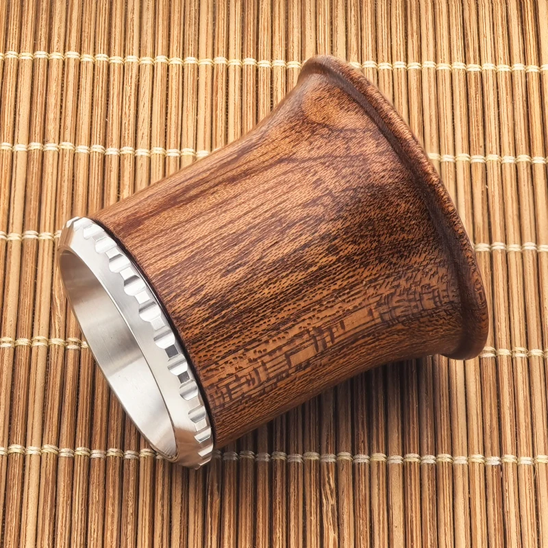 5X Black Walnut Wood Eye Loupe for Watchmakers, Optical Glass Magnifier with Eyecup, Watch Repair Tool