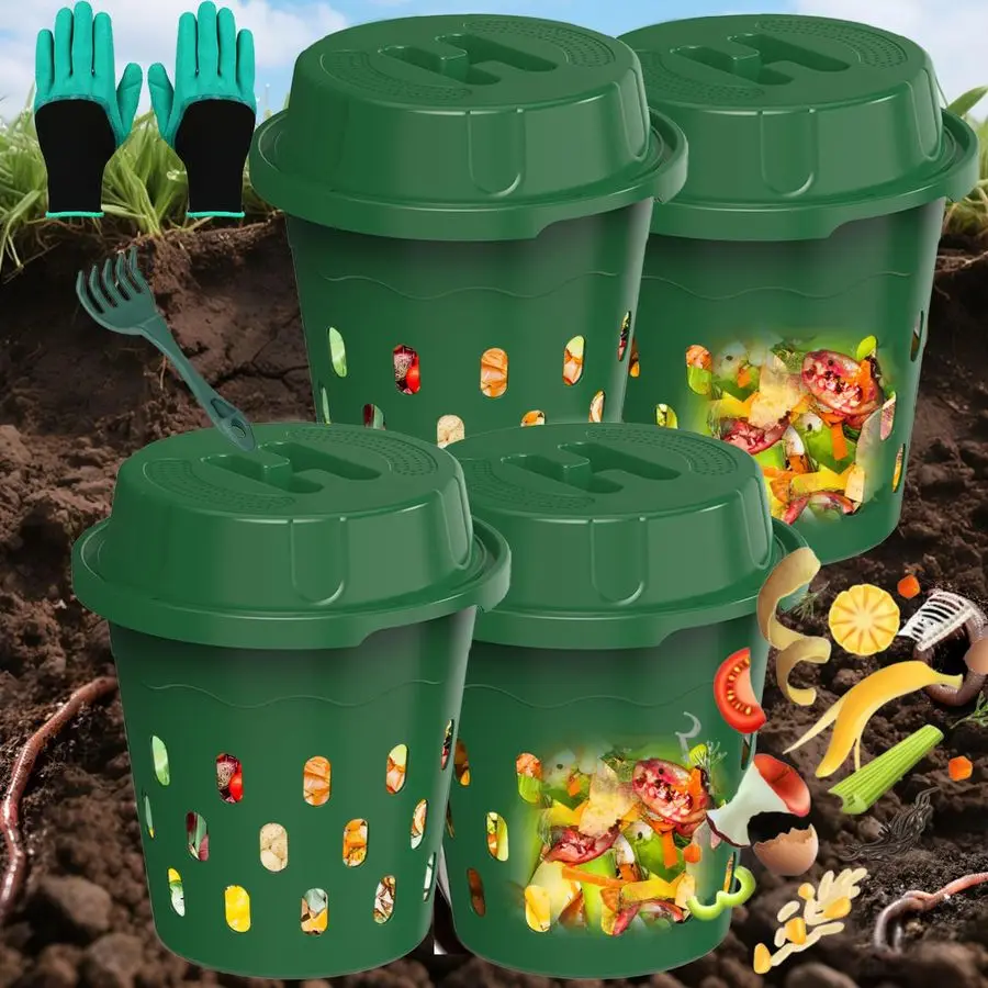 

Вермикомпостер для вкапывания в землю, 8 л, для уличного использования, для садовых грядок и домашнего использования, контейнер для вермикомпостирования для переработки отходов