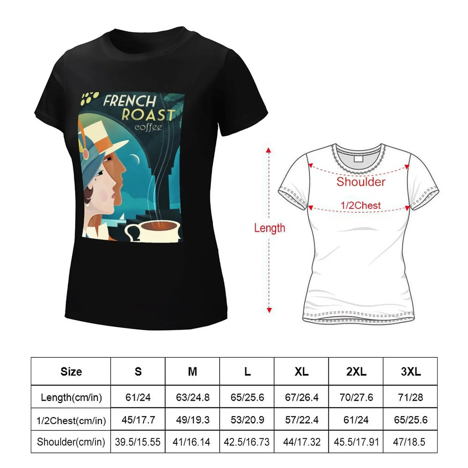 Art Deco Coffee T-Shirt vintage clothes Short sleeve tee plus size tops tshirts for Women