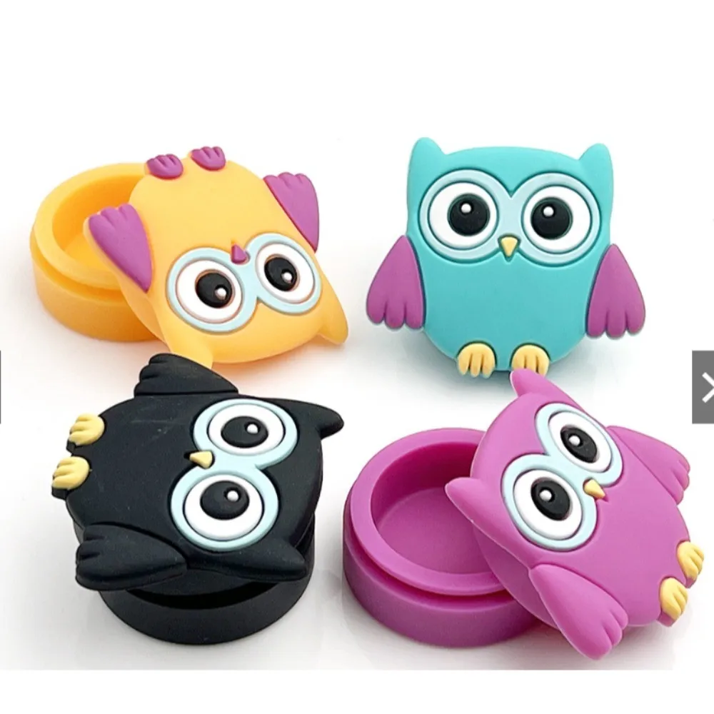 11ML Cartoon Owl Shape Silicone Storage Box Non Stick Oil Container Smoking Accessories