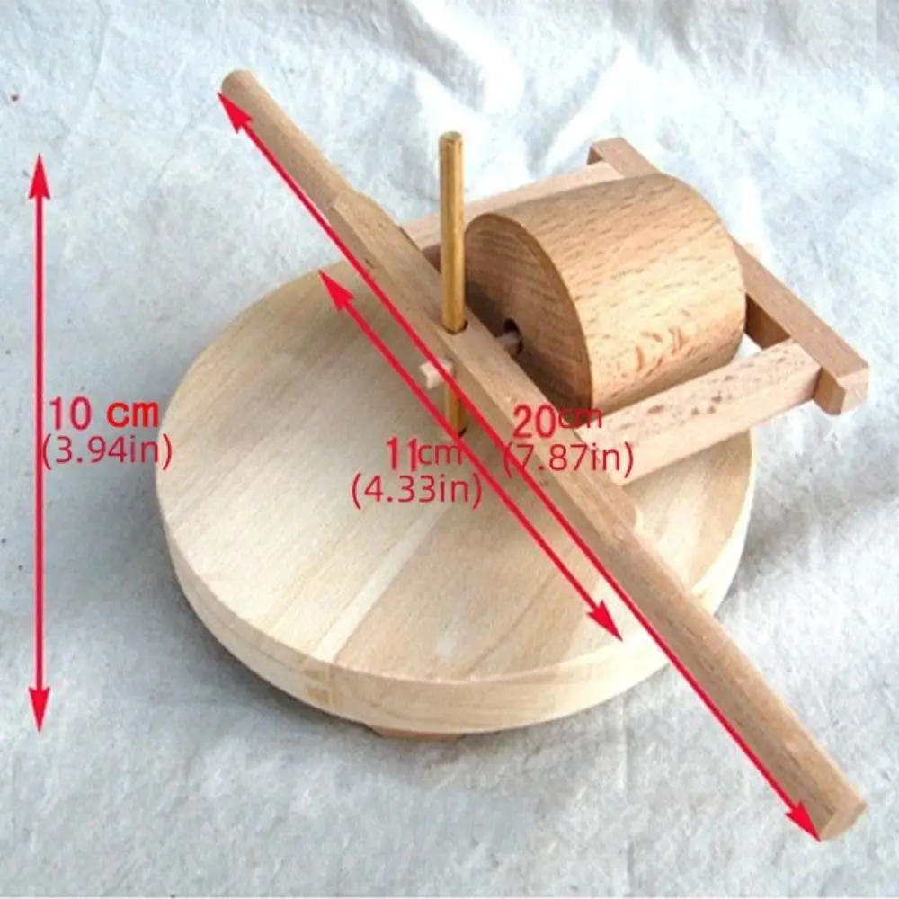 محاكاة مطحنة الحجر الحرف اليدوية طحن أقراص ديكورات المنزل لعبة خشبية تمثال اليدوية نموذج أداة مزرعة مصغرة #6