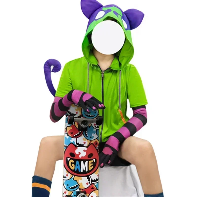 أزياء أنيمي SK8 دي إنفينيتي التأثيرية تشينين ميا سكوتش كوسبلاي لحفلات الهالوين ملابس Jas Tail Handschoenen 6 قطعة/المجموعة