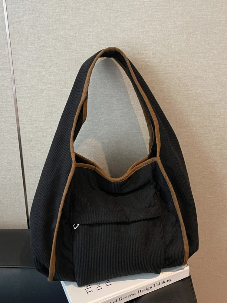 

Chic Corduroy Tote Bag Women's Lightweight Large Capaci Spring Winter New Faion Casual Handbag Commuter Single oulder
