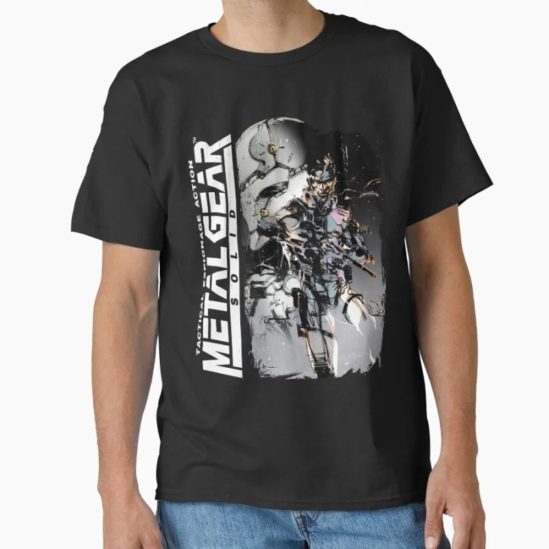 

Snake Metal Gear Black Metal Gear Solid Kojima MGS Vintage Video game Gift T shirt for man Large size Tops Graphic Print Clothes
