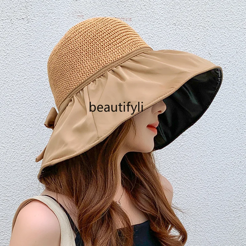 

Summer Vinyl Sun Hat Women's UV Protection Big Brim Sun Hat Face-Covering Fisherman Hat Sun Protection