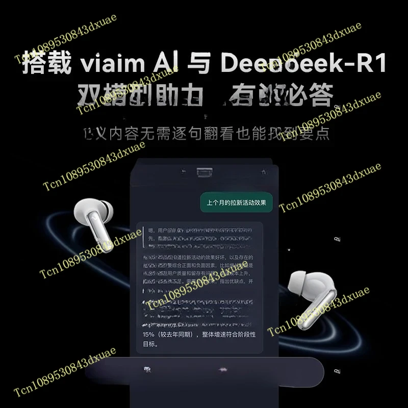 AI Conference Headset Pro2 Recording Transcription Text Real-time Translation Noise Cancellation Bluetooth Headset