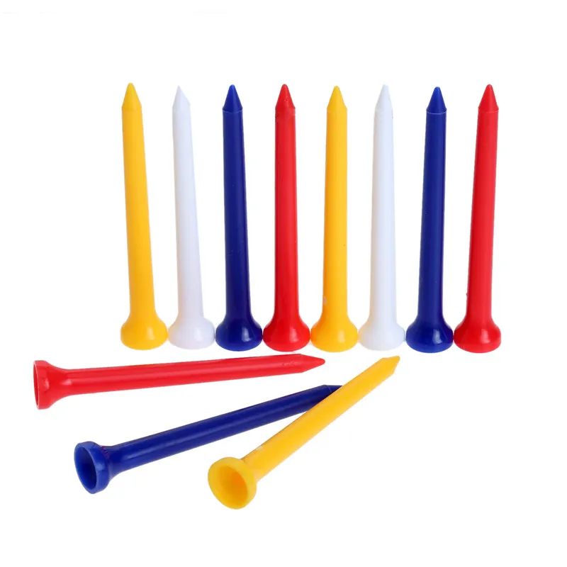 

100 шт., футболки с мячом для гольфа, разноцветные пластиковые футболки в форме чашки для гольфа, 70 мм, деревянные футболки для тренировок на открытом воздухе