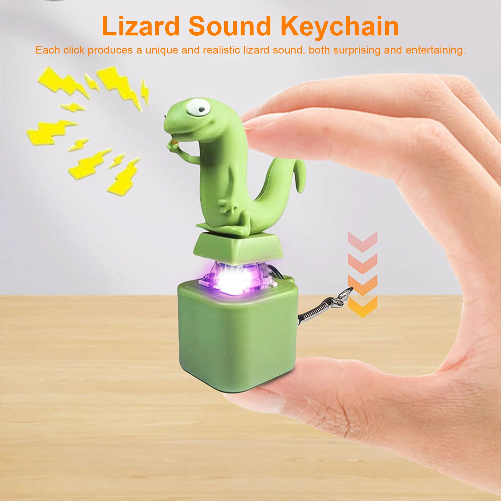 

Игрушка-антистресс в виде ящериц, милый брелок-ящерица со светодиодной подсветкой, игрушка для снятия стресса для взрослых, имитатор нажатия клавиш для людей с СДВГ и аутизмом