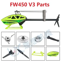 FLY WING FW450L FW450 V3 6CH RC Helicopter Parts Accessories Motor ESC Main Blade Gear Landing Skid Horizontal Axis Shaft Canopy