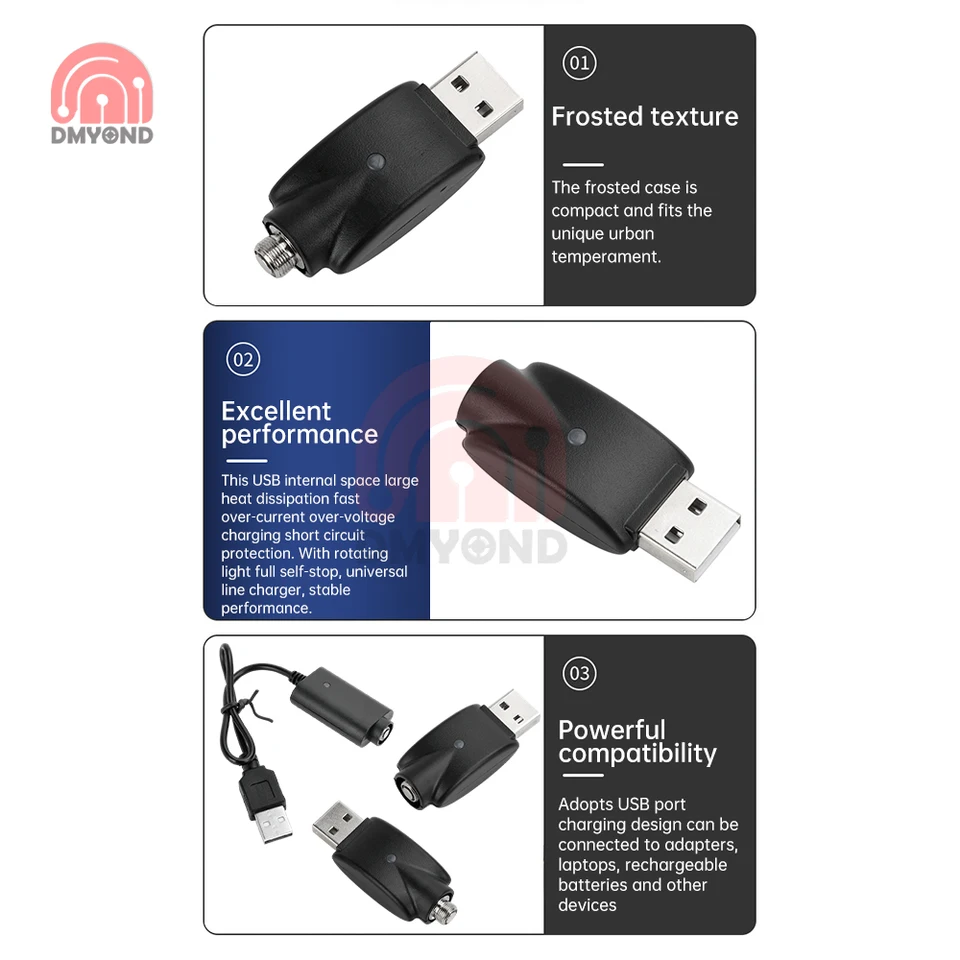 walmart juul charger YHDZSWGZS 510 USB Charger Cable, Smart Overcharge Protection, Black, 3  Count