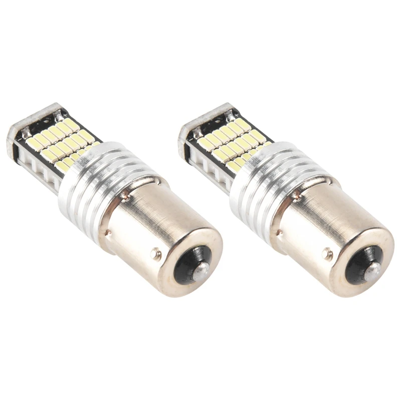 2X 1156LED Canbus 15 SMD BA15S P21W عالي الطاقة أبيض 6000K ضوء خلفي لفرامل السيارة