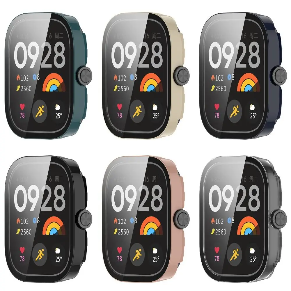 

Full Cover Protective Case New Watch Smart Screen Protector PC+Tempered Accessories Cover Shell for Redmi Watch 4