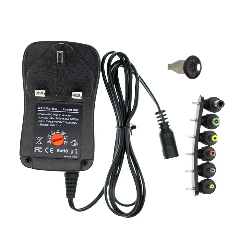 

AC 110-240V DC 5V 6V 8V 9V 10V 12V 2A Universal Power Adapter Supply Charger adaptor EU US AU UK Adjustable power adapter