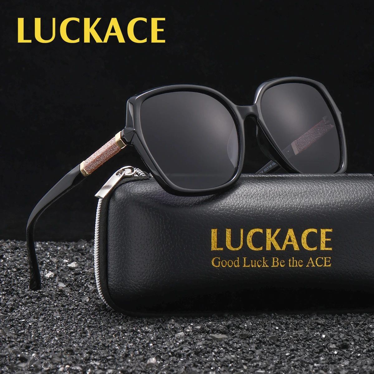 

Солнцезащитные очки LUCKACE с большой оправой, унисекс, поляризационные, модные, с защитой от УФ-излучения, с эффектом блеска, для улучшения зрения и комфорта