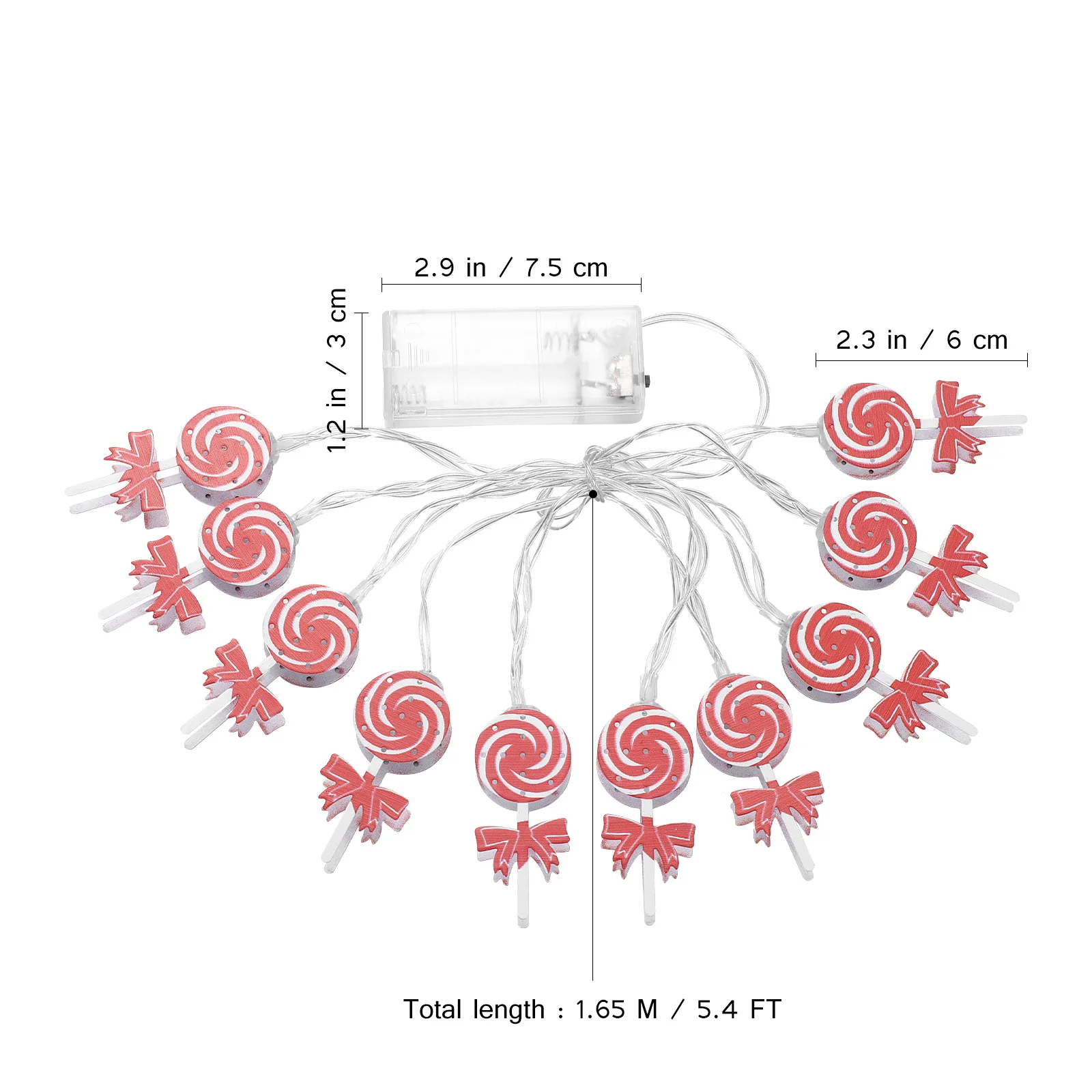 1 قطعة LED مصاصة سلسلة أضواء 1.65 متر 10 لمبات الحلوى على شكل سلسلة ضوء سهلة التركيب بالطاقة جو رومانسي ديكور #6