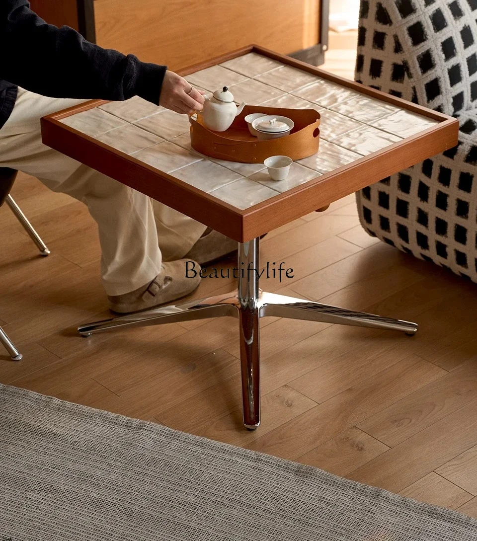 

yj7 Coffee table living room square stainless steel lifting coffee table