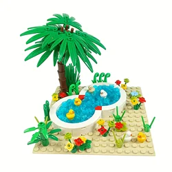 Cute Duck Pool Building Blocks Toy Set Creative Small Animals, Plants & Pool Building Blocks Home Decoration & Gift