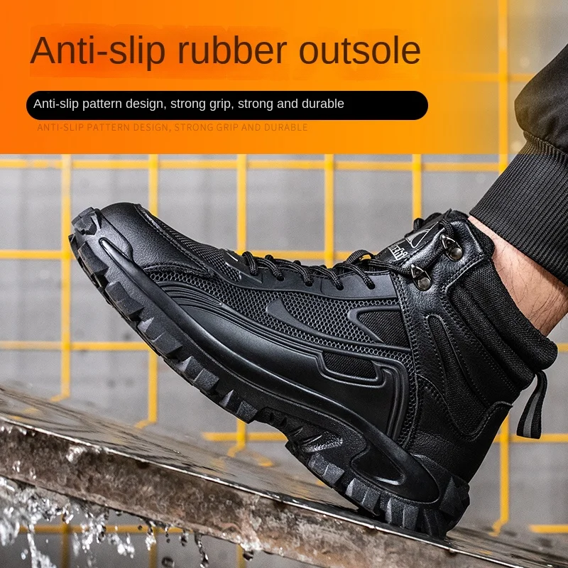 New Fashion 2024 Safety Work Boots For Men Shoes Sneakers Anti Puncture Indestructible Steel Toe Protection Male Boots