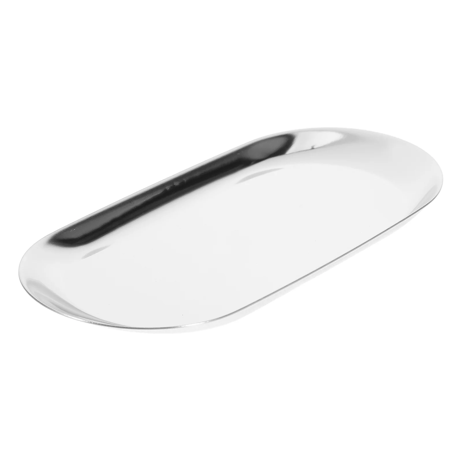 Rectangular Tip Plate Tray Fruit Change Money Storage Stainless Steel Serving