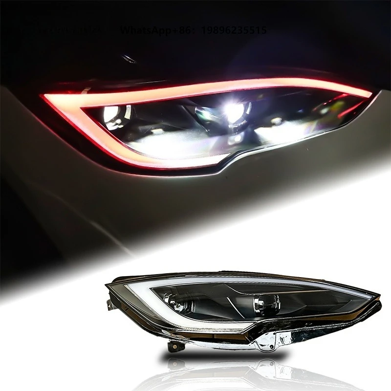 Colorful RGB LED Headlight Assembly 12V New for  Model S 2014-2020 Modified Style Plug and Play 6005906-00-D 6005907-00-D
