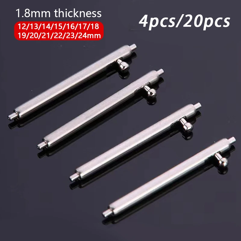 

20pcs/4pcs Watch Pins Quick Release 1.8mm Diameter Band Full Stainless Steel Spring Bars 12 13 14 15 16 17 18 19 20 21 22 24mm