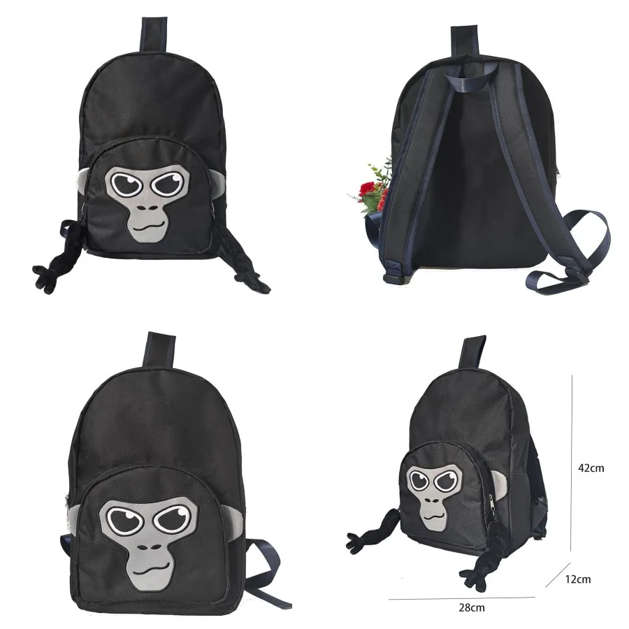 

【New style】Hot-selling stock customizable large-capacity cute animal gorilla monkey cartoon student backpack and children's fas