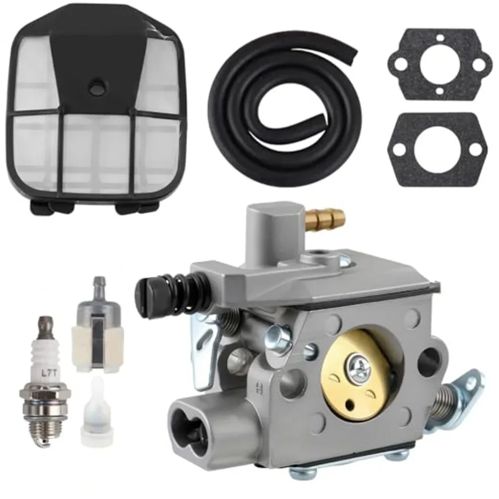 Carburetor Kit A021003391 for CS490 CS-490 and 491S Chainsaw Replacement Includes Air Filter Fuel Pipe Sparkplug Oil Filter