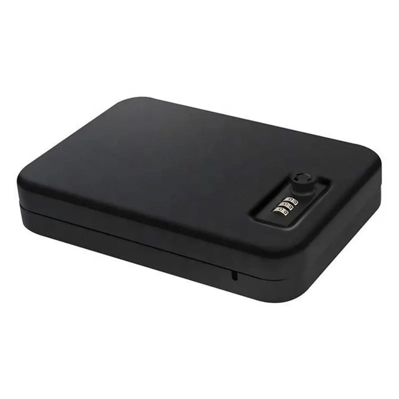 T19C Portable Safe-Top Opening Personal Steel Travel Combination Lock Box With 1500-Pound Test Tether Cable For Car,Desk Home
